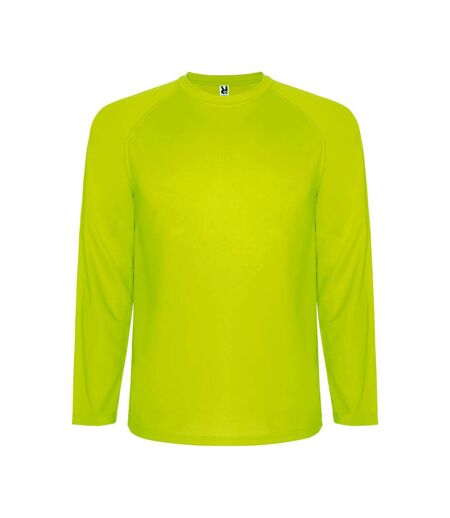 Mens montecarlo long-sleeve sports t-shirt jaune fluo Roly