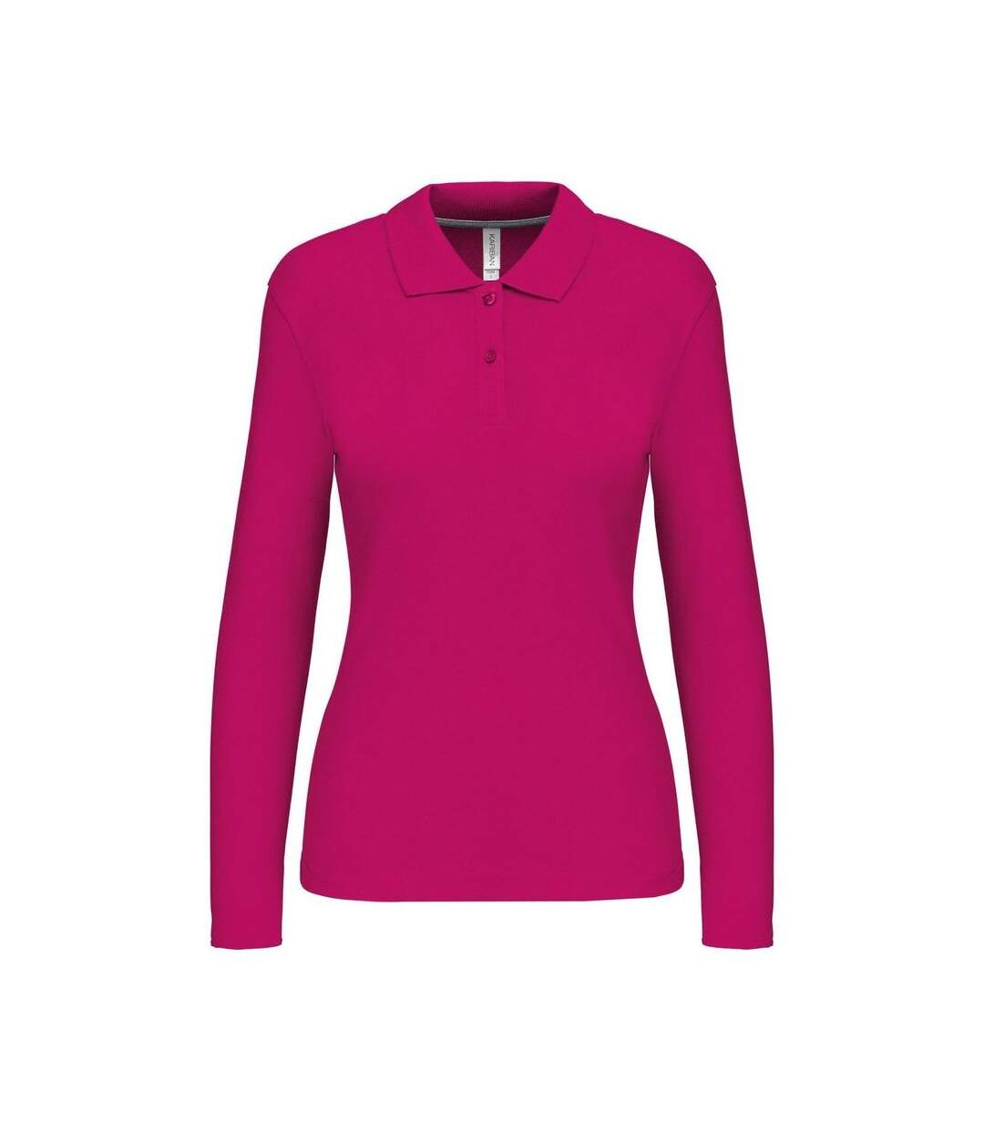 Polo manches longues - Femme - K244 - rose fuchsia