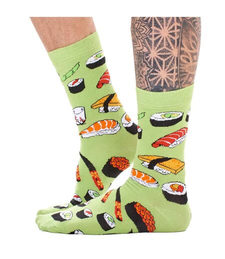 Pack Of 6  Unisex Adult Sushi Socks  Multicoloured Floso