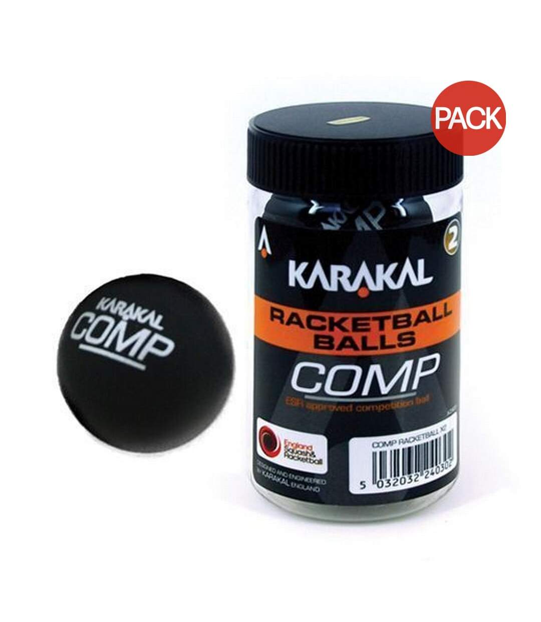 Pack of 2  Competition racquetball balls  one size black Karakal-1