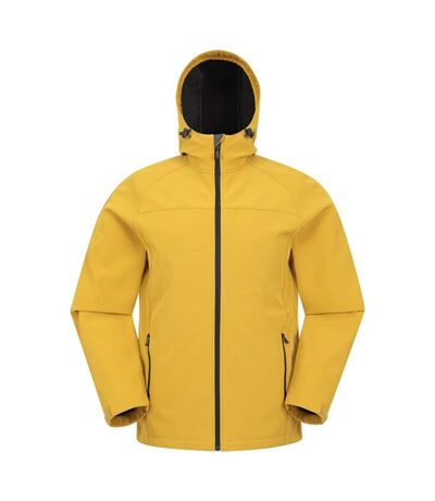 Mens exodus waterproof soft shell jacket soft yellow Mountain Warehouse