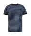 D555 Mens Beamont Kingsize Jacquard Striped T-Shirt (Navy)