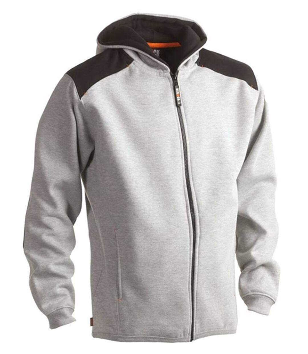 Veste sweat de travail zippée à capuche - Homme - HK351 - gris chiné