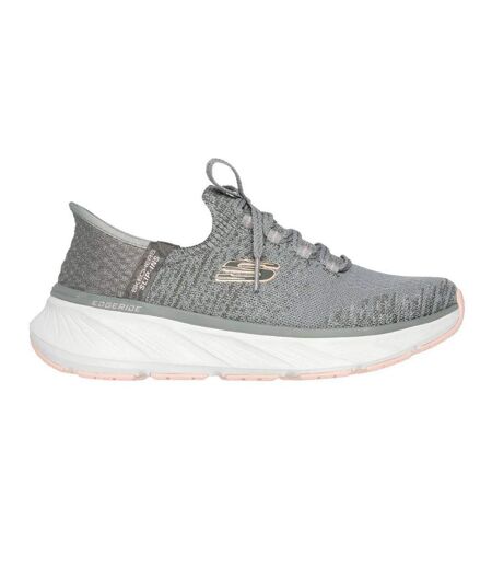 Womens/ladies Edgeride Slip-in Trainers Grey Peach Skechers