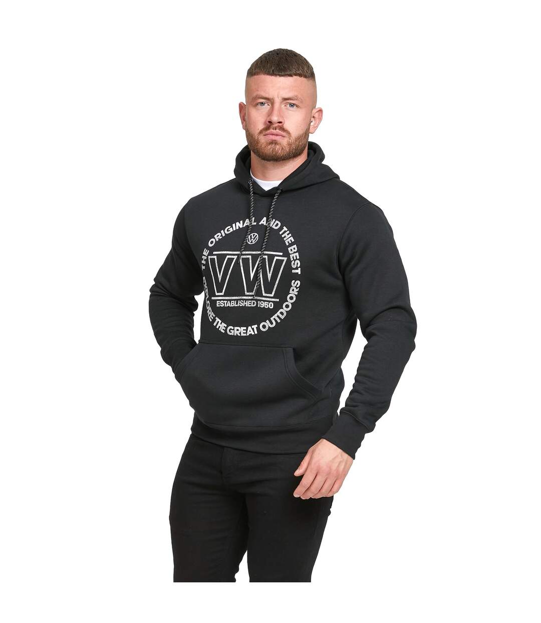 Mens d555 bourton volkswagen overhead hoodie black Duke-3