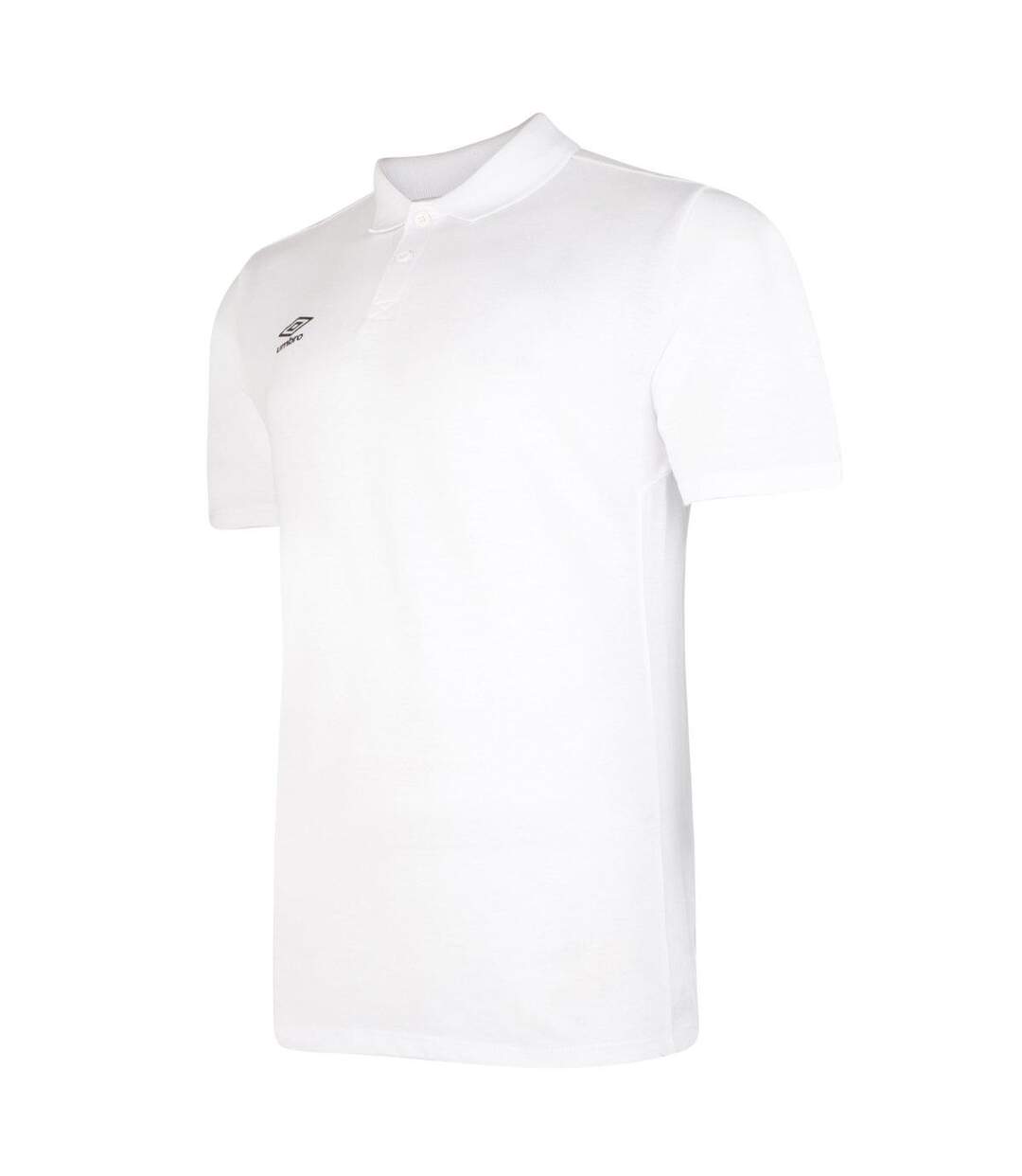 Mens Essential Polo Shirt White Black Umbro-3