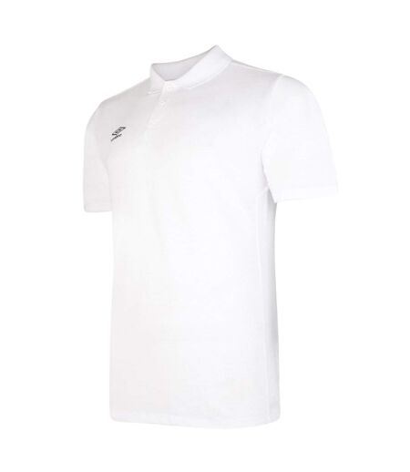 Mens Essential Polo Shirt White Black Umbro