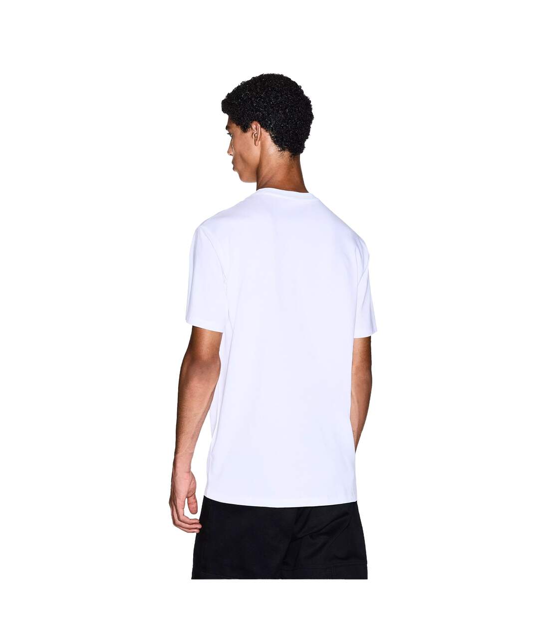 Mens Plain Cotton T-shirt White Armani Exchange-3
