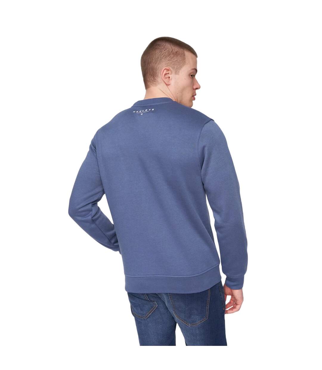 Sweat Scripthen Homme Bleu Vif Henleys-3