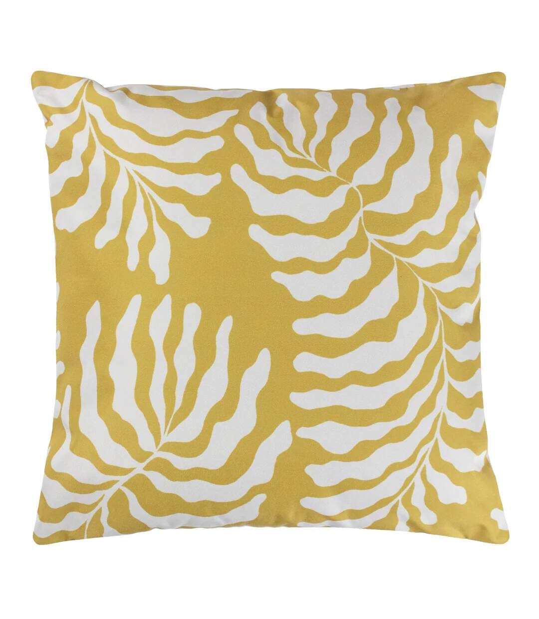 Tocorico leaf print outdoor cushion cover 43cm x 43cm mustard Furn