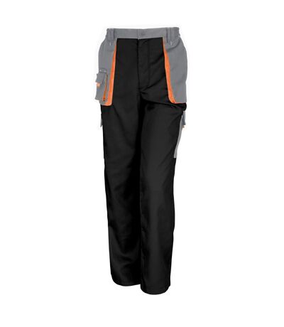 WORK-GUARD by Result Unisex Adult Lite Work Trousers (Black/Gray/Orange)