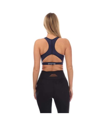 Womens/ladies Series-3 Active Sports Bra Navy Skins