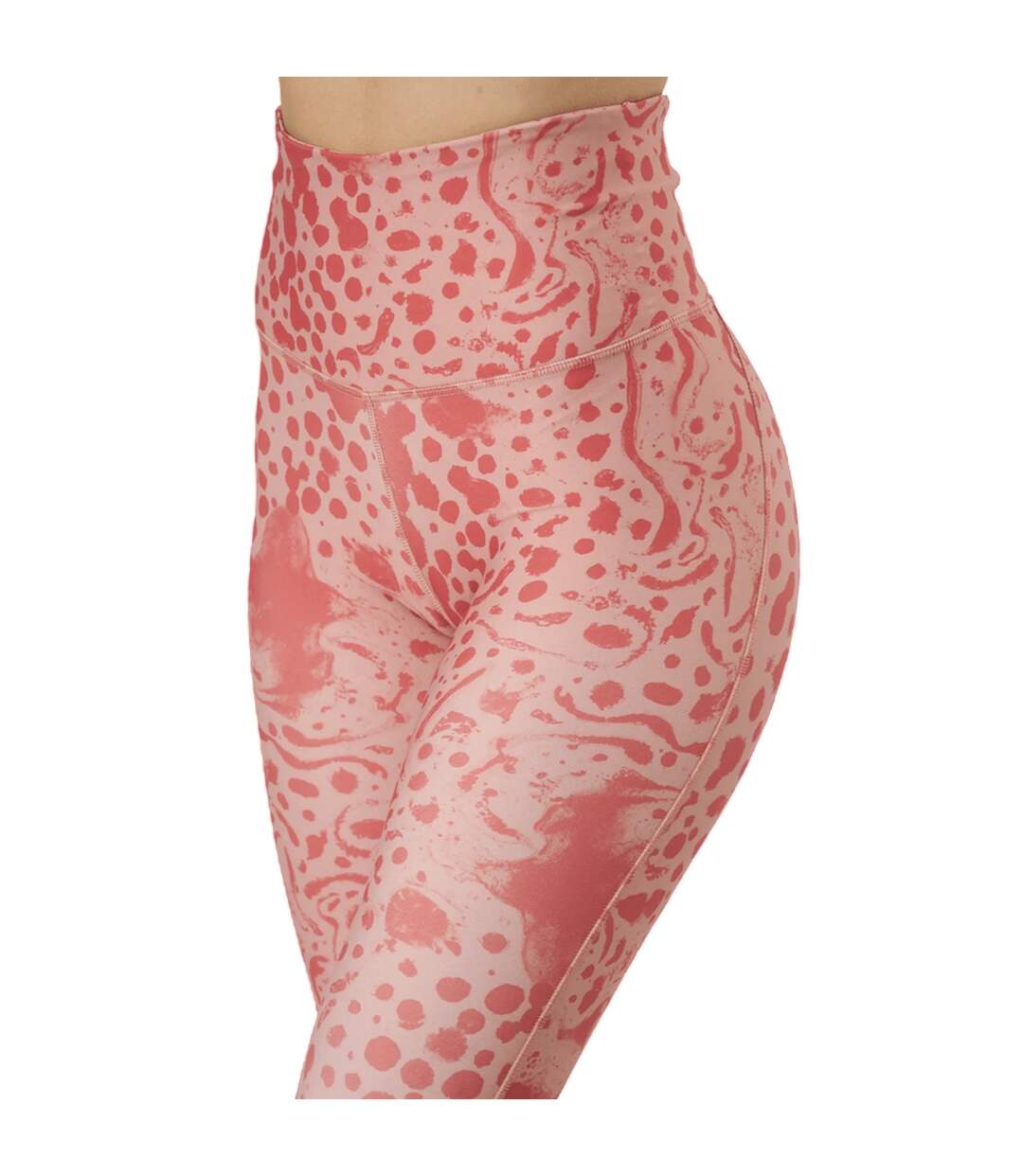Womens/ladies Studio Lux Hr 2.0 Safari Skinny Leggings Calypso Coral Reebok-4