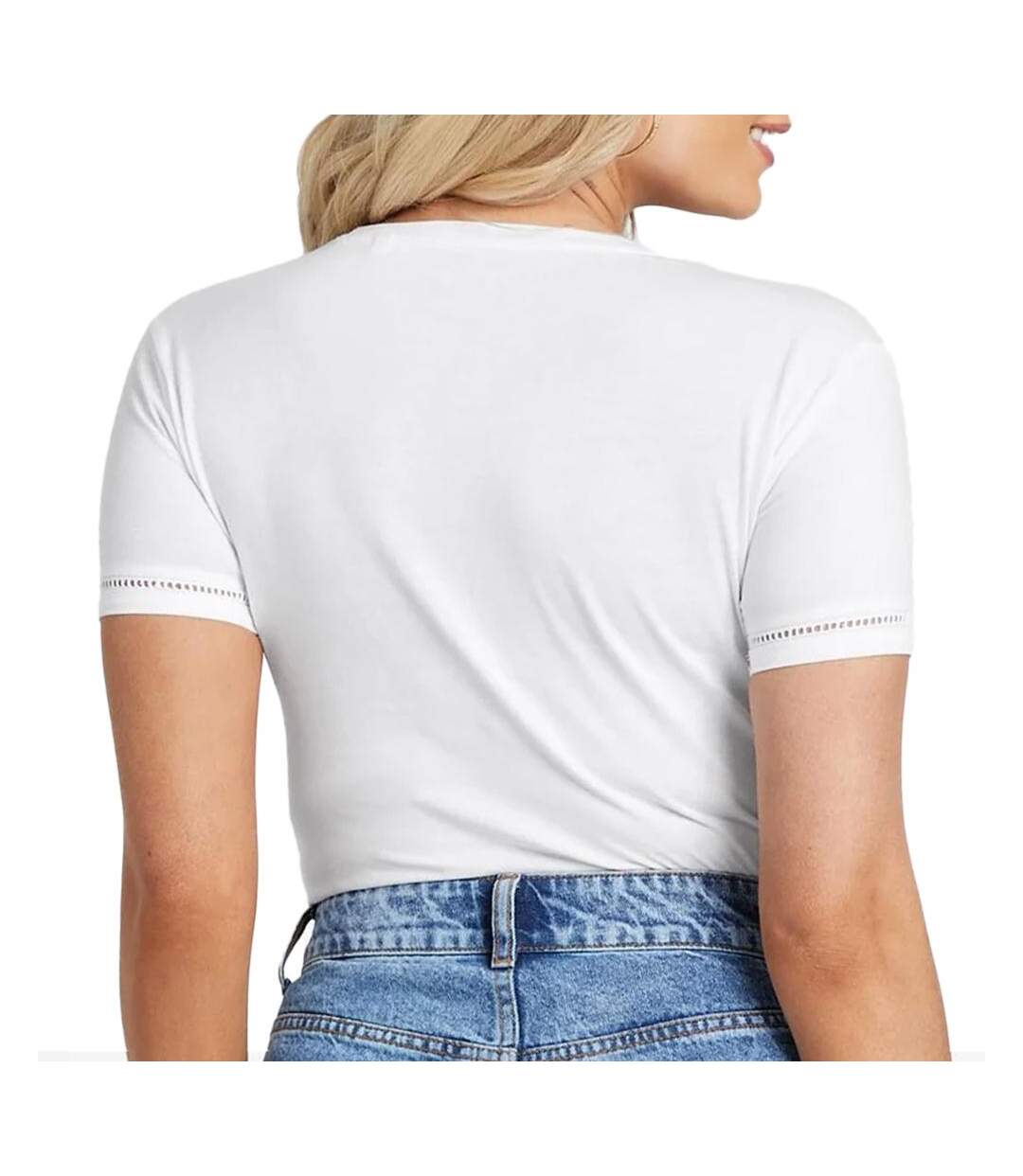 T-shirt blanc femme guess emily-2