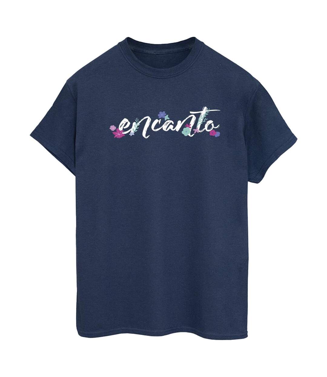 Disney Femmes/Les femmes Encanto Logo Coton Boyfriend T-Shirt (Bleu marine) - UTBI22413-1