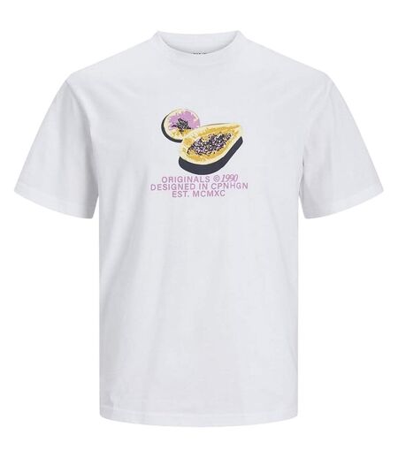 T-shirt Motif/style Papaye Homme Blanc Vif Jack And Jones