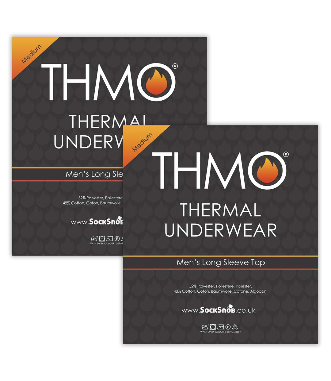 2 Pack Mens Thermal Tops Long Sleeve | Warm Winter Fleece Base Layer Top-2