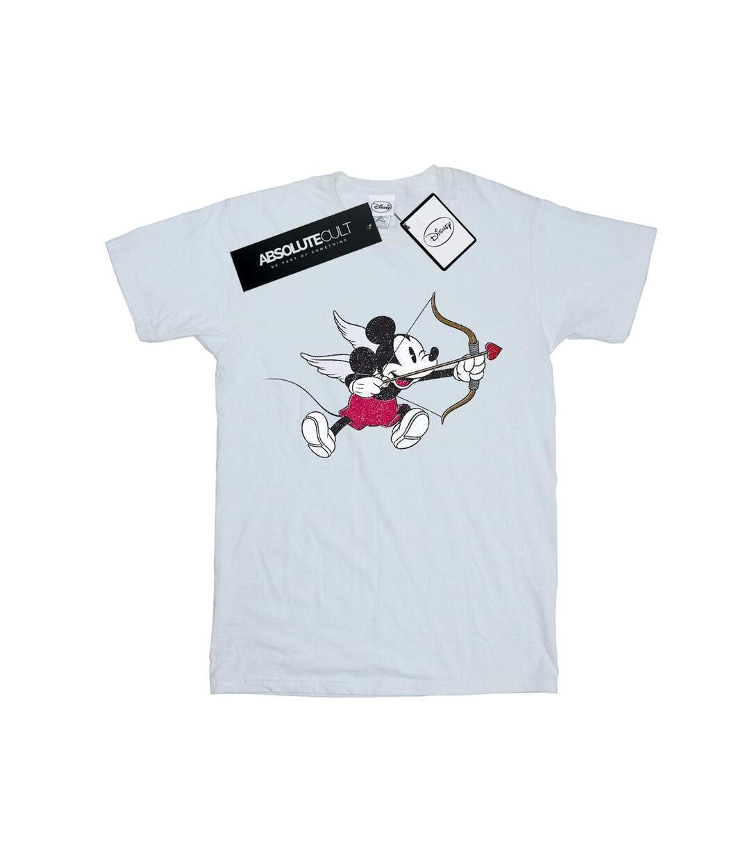Disney Femme/Les femmes Mickey Mouse Love Cherub - T-shirt boyfriend en coton (Blanc) - UTBI37088-1