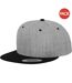 Lot de 2  casquettes ajustables classiques homme gris/noir Yupoong