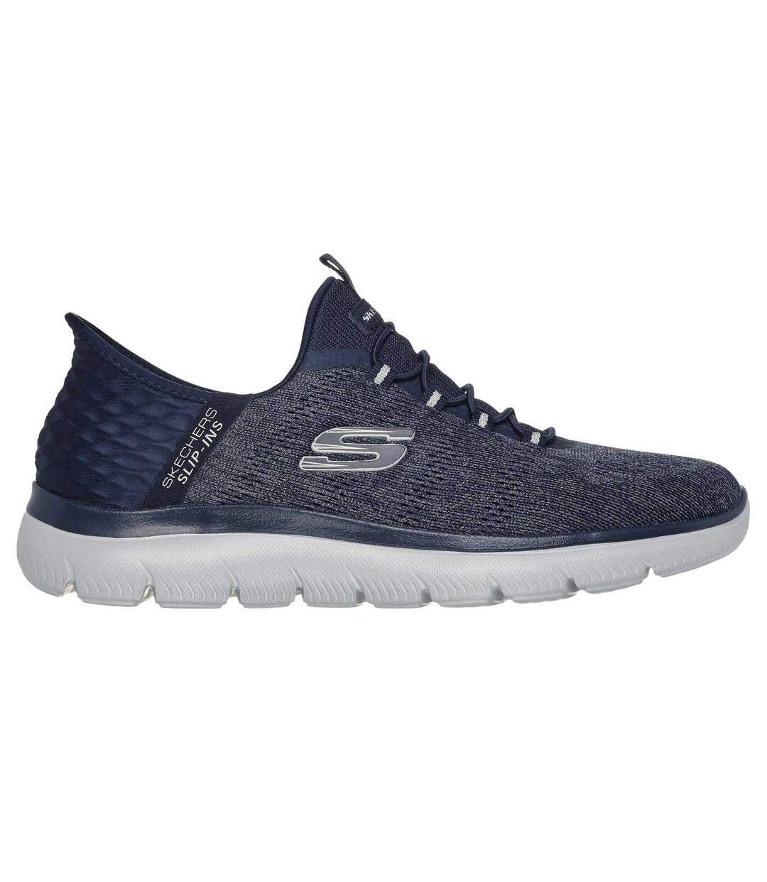 Mens Summits Key Pace Mesh Slip-in Flat Trainers Navy Skechers-3