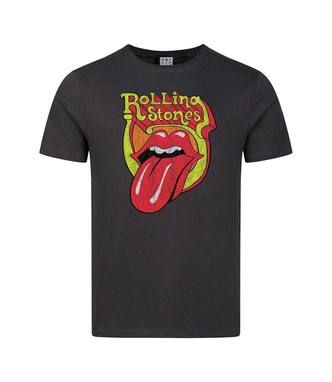 T-shirt Motif/style The Rolling Stones Bootleg Tongue Adulte Charbon Amplified-1
