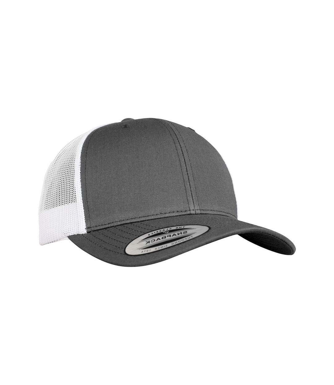 Casquette trucker retro adulte gris foncé / blanc Flexfit-2