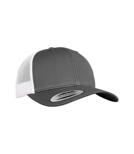 Casquette trucker retro adulte gris foncé / blanc Flexfit