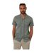 Chemise Manches Courtes Motif/style Bord En Crochet Homme Vert De Gris Clair Threadbare-2