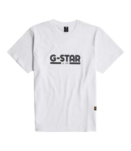 T-shirt Motif/style Lettrage Line Script Homme Blanc G-Star