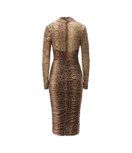 Robe Portefeuille Motif/style Imprimé Serpent Aliyah Femme Serpent Bardot