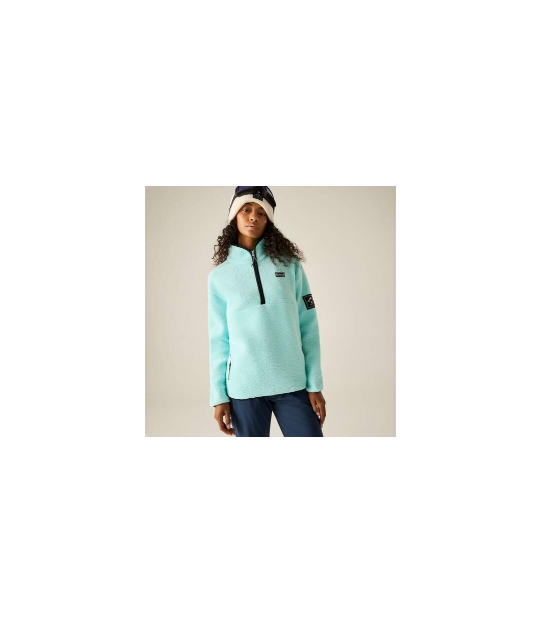 Haut Polaire À Col Montant Zippé Slide Out Femme Turquoise Pâle Dare 2B-1