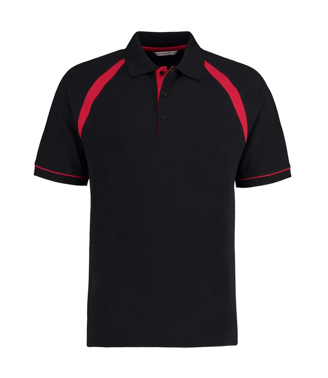Oak Hill Polo À Manches Courtes Homme Noir Rouge Vif Kustom Kit-2