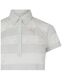 Womens/ladies Bordered Stripes Polo Shirt Grey White Puma-3