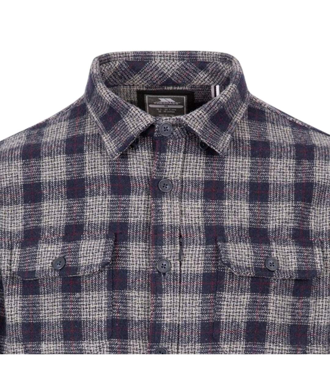 Chemise Manches Longues Motif/style À Carreaux Portlaw Homme Gris Bleu Trespass-3