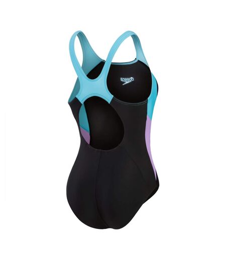 Maillot de bain 1 pièce splice femme noir / violet Speedo
