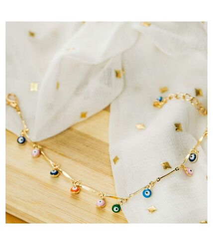 Dainty Colourful Evil Eye Beaded Dangly Protection Foot Anklet
