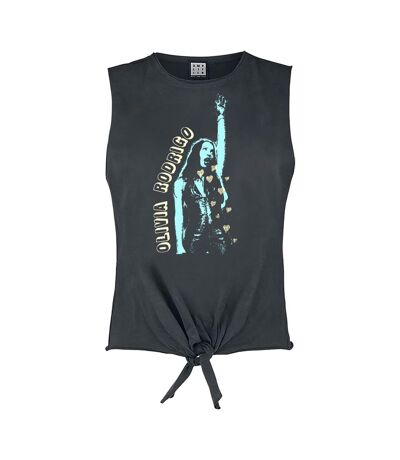Womens/ladies So American Olivia Rodrigo Sleeveless Top Charcoal Amplified