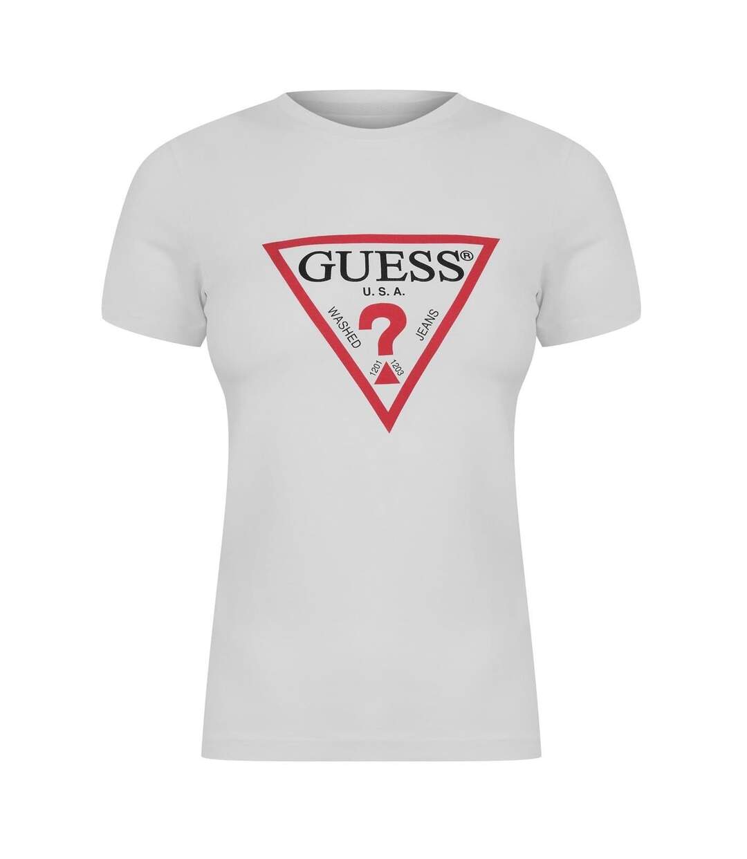 Womens/ladies Logo Cotton T-shirt Jet Black Guess-2