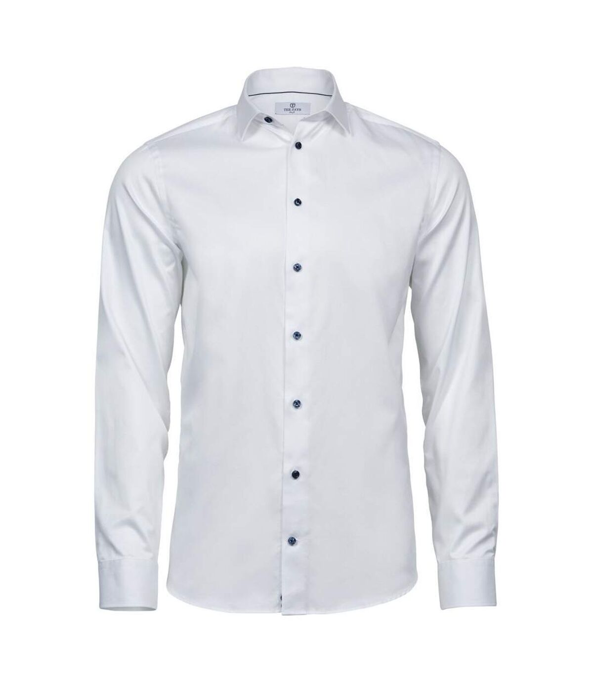 Tee Jay s Mens Luxury Slim Fit Shirt (Blanc / bleu) - UTBC4570