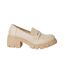 Womens/ladies Neddie Chunky Penny Loafers Beige Faith-2