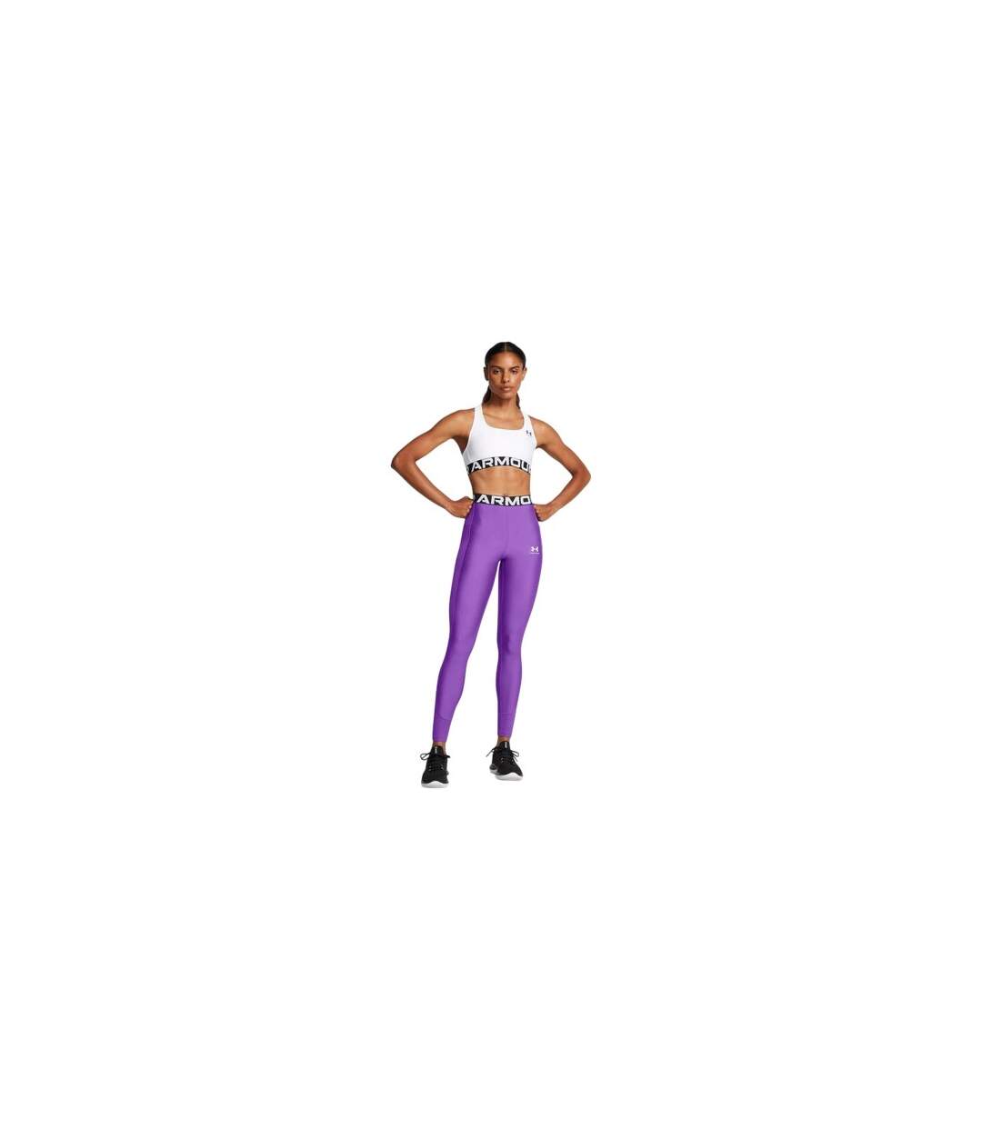 Womens/ladies Heatgear Moisture Wicking Leggings Purple Under Armour-1