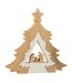 Crèche Sapin en Bois Étoile 41cm Blanc & Naturel-1