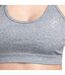 Womens/ladies Ribbed Sports Bra Grey SikSilk-4
