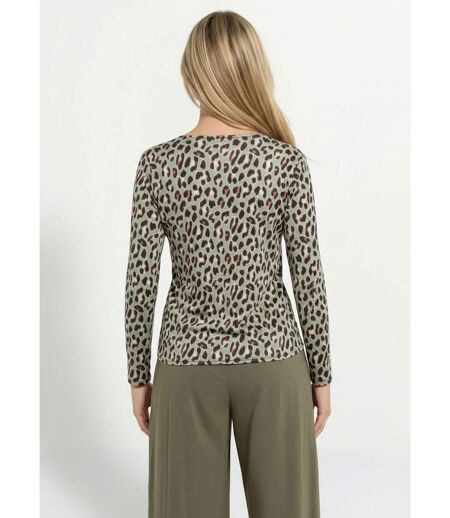 T-shirt ample col V manches longues