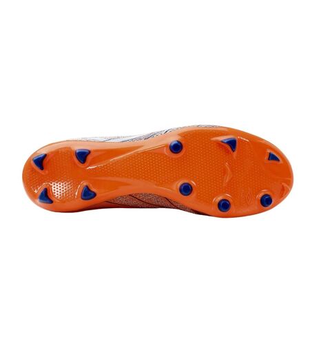 Unisex adult velocita elixir premier firm ground football boots white/deep surf/vermillion orange Umbro