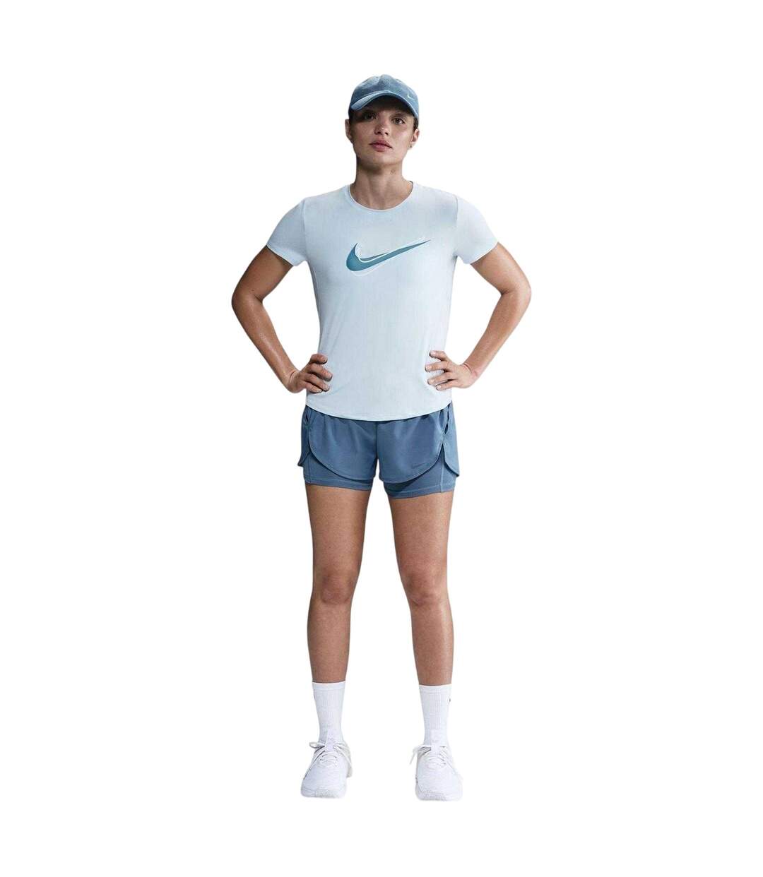 T-shirt Motif/style Swoosh Femme Bleu Nike-1