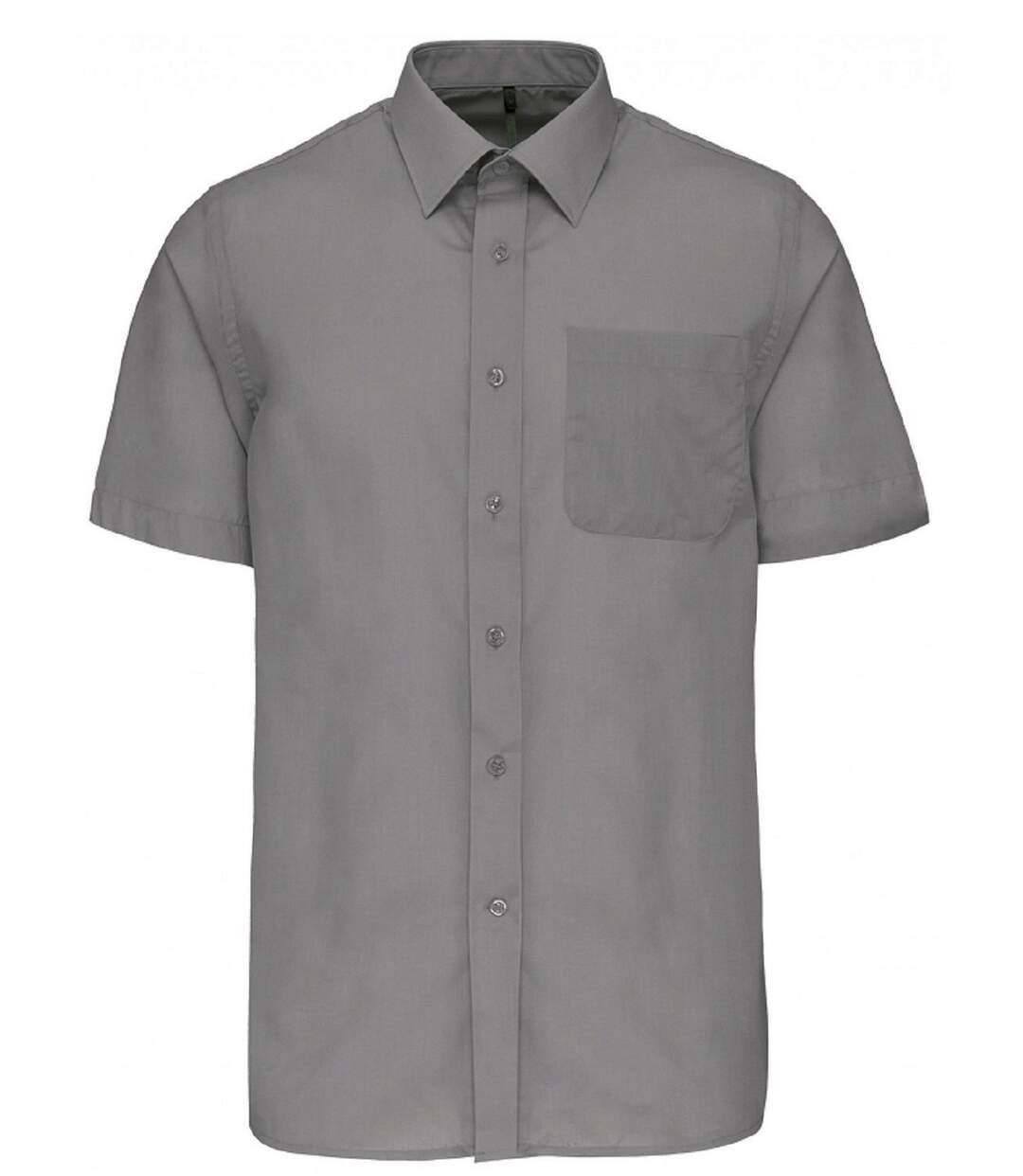 Chemise popeline manches courtes - K551- gris argent - homme