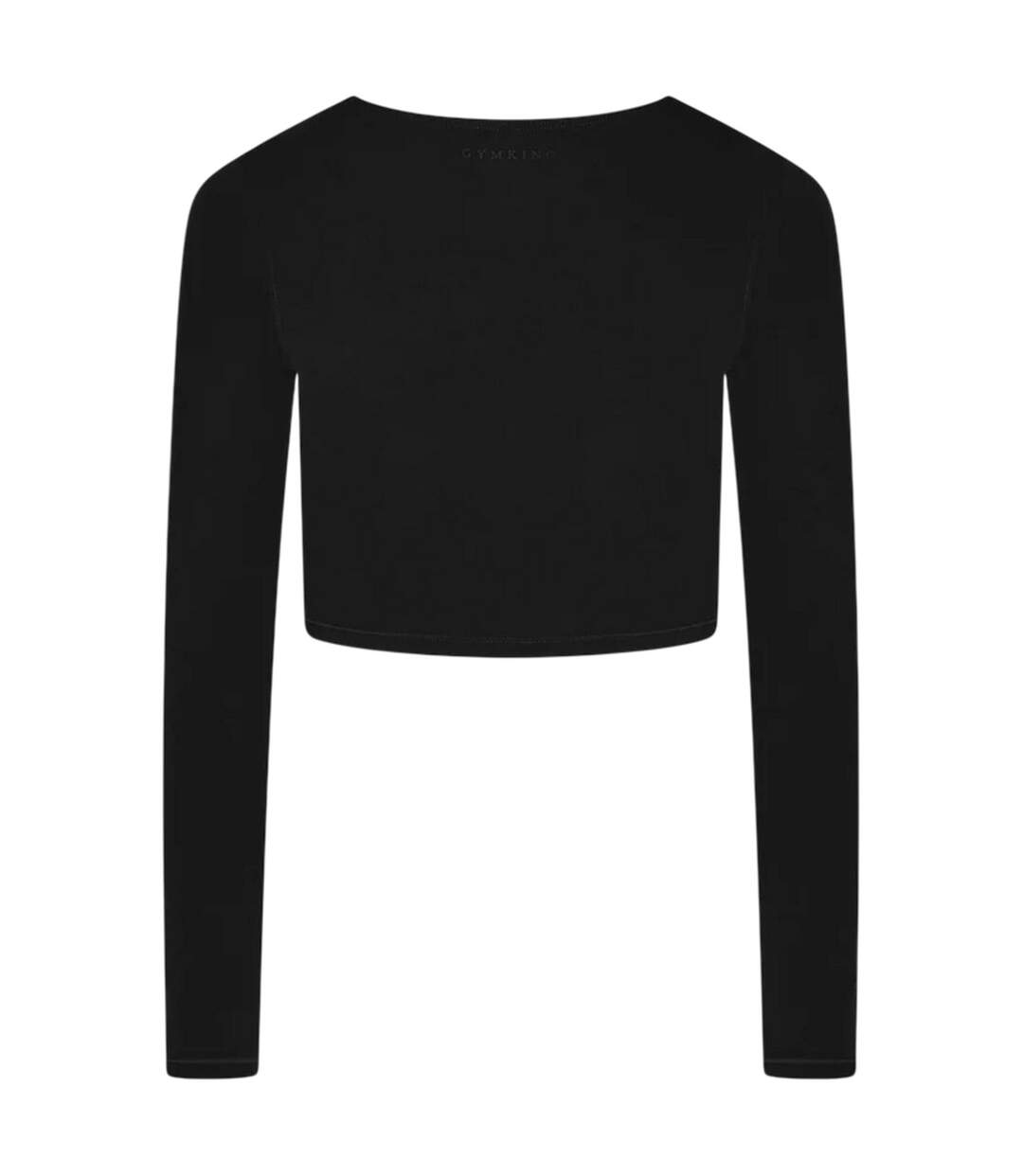 Womens/ladies Luxe Scoop Neck Slim Crop T-shirt Black Gym King-3