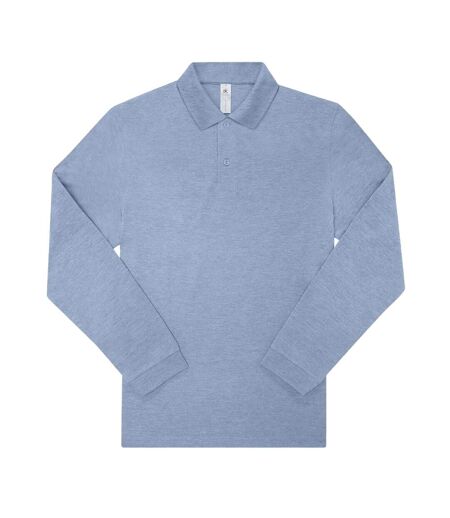 Chemise Manches Longues Motif/style Uni My Polo Homme Bleu Chiné B&C