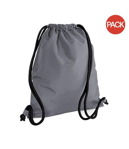 Lot de 2  sacs de gym à cordon icon taille unique graphite/noir Bagbase